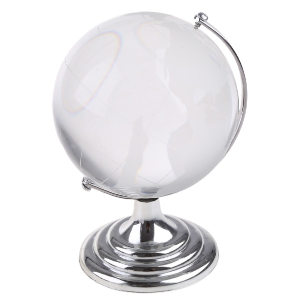 Crystal Globe Mini Crystal Ball Sphere Display Globe Round Earth World Map Ball L