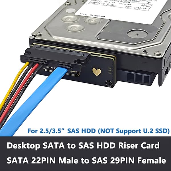 Profesjonell 22Pin til 29Pin Tilkobling SATA3.0 til 29Pin Riserkort for PC