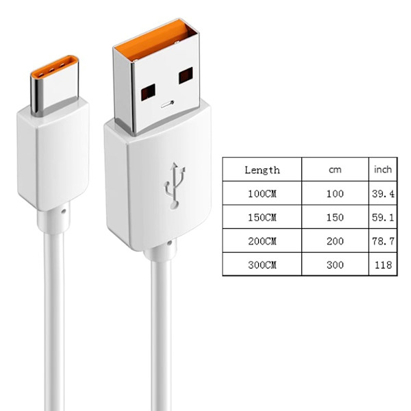 Höghastighets USB C Snabbladdare USB C till USB -kabel Dataöverföring Laddningskabel 15W för telefon 15/15 Plus/15Pro/15ProMax 1.5m