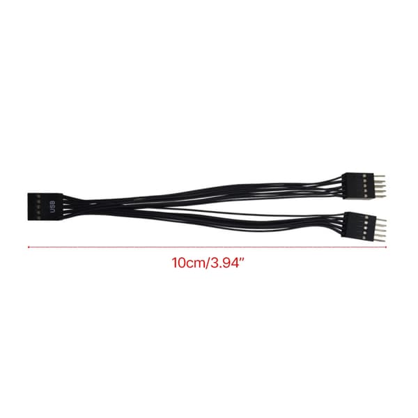 Hovedkort 9-pinners USB2.0-header 1 til 2 forlengelsesadapteromformerkabel 10 cm