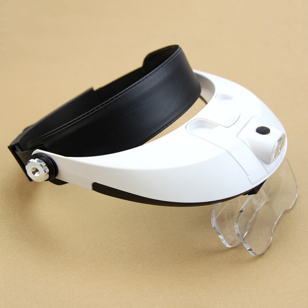 LED-lampa Ljus Huvudband Headset för Head Jeweler Förstoringsglas Lopp