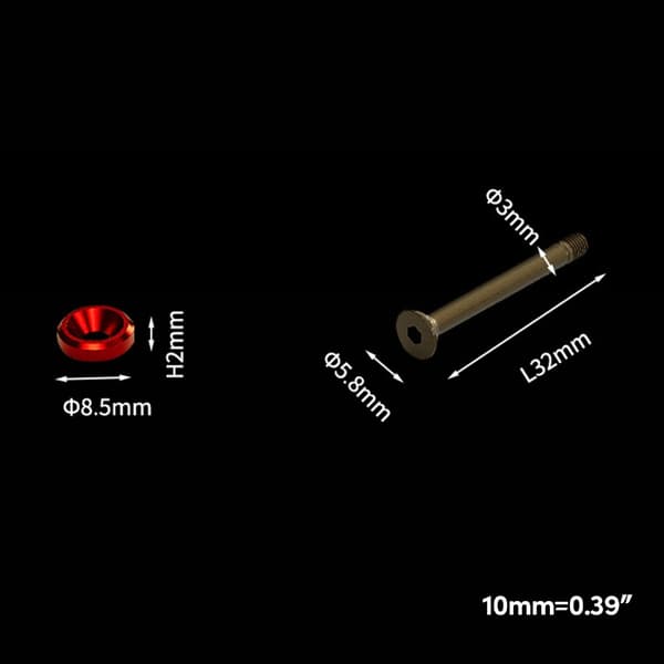 Aluminiumlegeringsskruvar för datorchassi CPU-kylfläktar 32mm längd