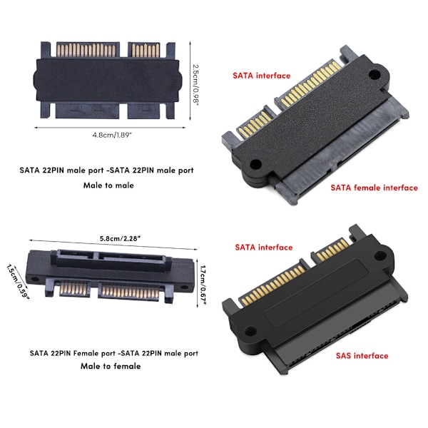 Kvalitet SFF 8482SAS till SATA22PIN Adapter Card Converter för enkel dataöverföring Lätt och kompakt adapterkort A