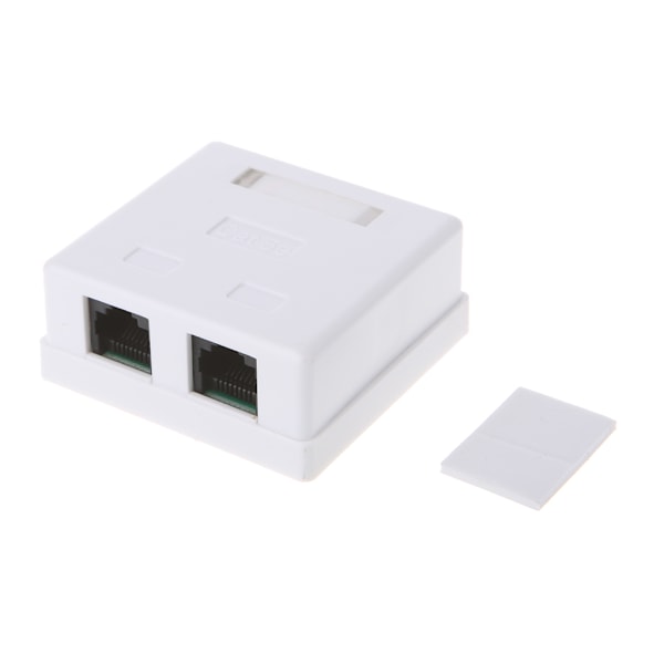 RJ45 Samledåse Cat5e 8P8C Netværksstik 2 Port Hun Desktop Boks