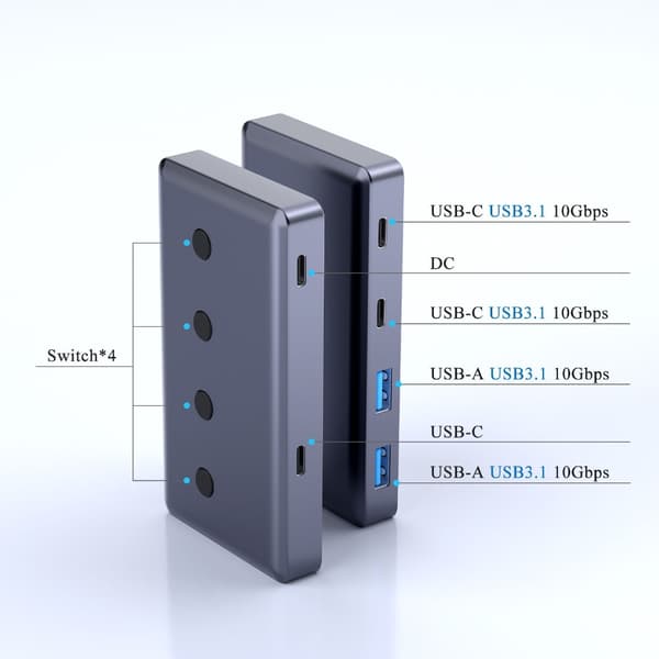 Praktisk USB-hub USB-splitter USB-utvider for fotografer og gamere