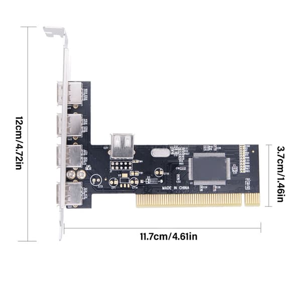 PCI USB-kortadapter PCI til USB 2.0 5 porte 4 eksterne 1 intern controller