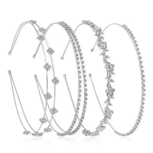4 st gnistrande strass brudhårband silverglittrande håraccessoarer 4 piece set 1