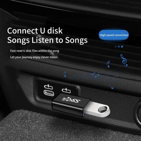 USB C - USB-sovitin 90 asteen kulmalla, pikalataus, plug and play