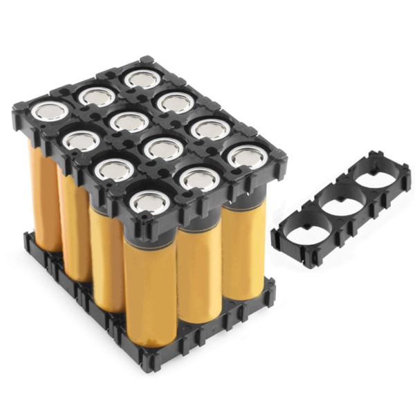 10st 3x Cell 18650 Batterihållare Fäste Cell Säkerhet Stötsäker ABS Plastfästen 18,4 mm Håldiameter för 18650