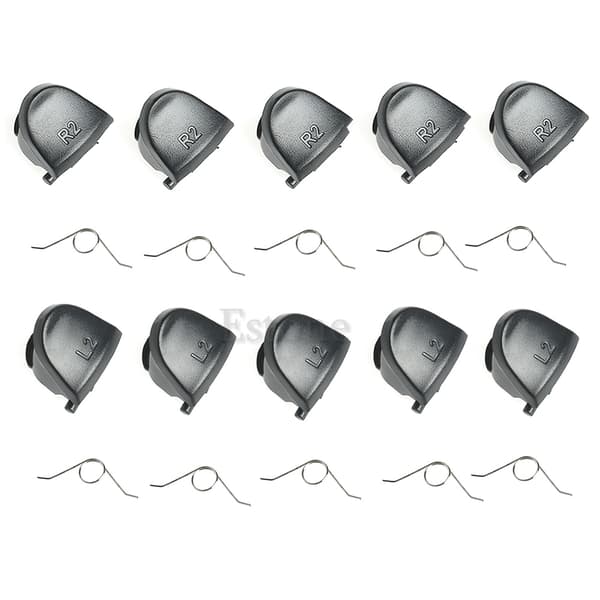 5 Par Sorte L2 R2 Trigger Knapper og 10x Fjedre til  Controller