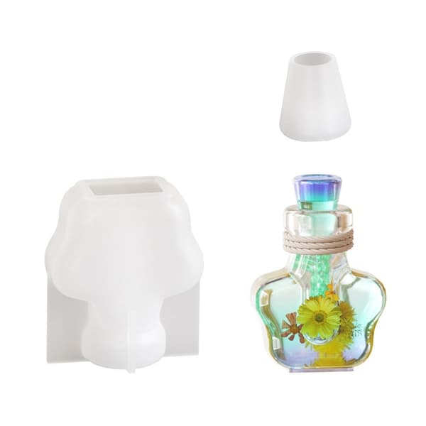 Glasskrukke Silikonform Driftflaske Resin Form Hjerteformet Lyskopp Former
