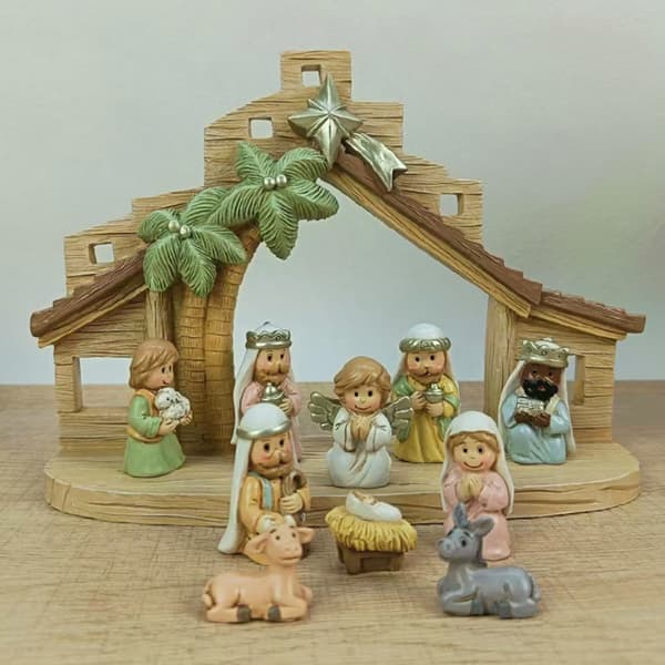 Julekrybbefigurer, Julefigur Ornament Julekrybbe Scene Statue