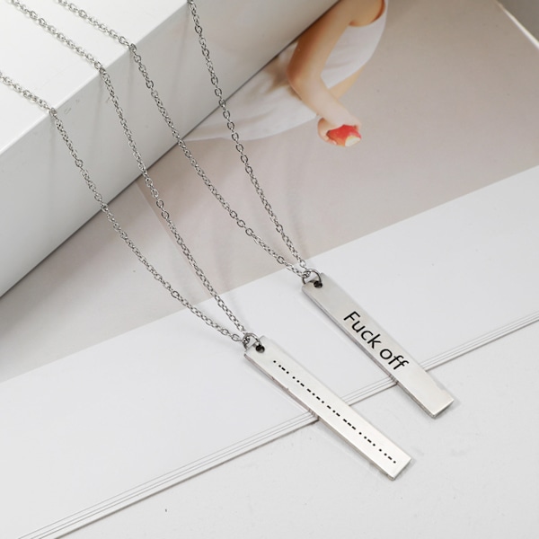 Personligt coolt enkelt halsband Kvinnor Girl Stick Morse Code Hänge Halsband Rostfritt stål Födelsedagsfest present null - A believe
