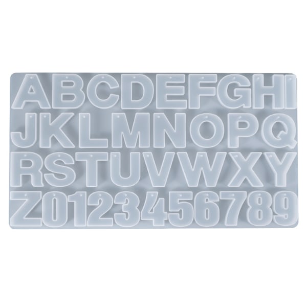 Glänsande engelska alfabetet Nyckelring Silikon Epoxi Form DIY Nyckelring Hängsmycke för Bagageetiketter Väska Tillbehör