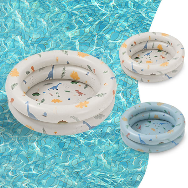 Uppblåsbar pool för barn Återanvändbar baby Bärbar liten pool Rund pool inomhus barnpool Beige 120