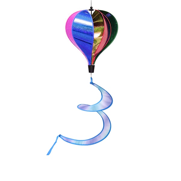 Rainbow Hot Balloon Paljetter Windsock Randig Wind Spinner Utomhusdekor