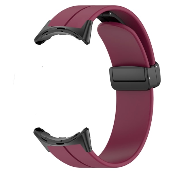 Flexibelt band som är kompatibelt för Pixel Watch 2 Smartwatch Magnetisk silikonarmband med mjukt klockarmband Wine red