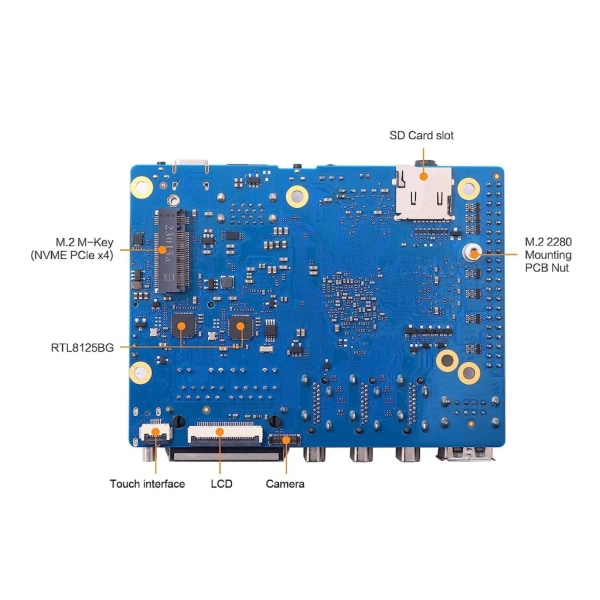 för Orange Pi 5 Plus RK3588 8-Core 64Bit Single Board Computer 2,4GHz Frequency Open Source Development Board 8G DDR3