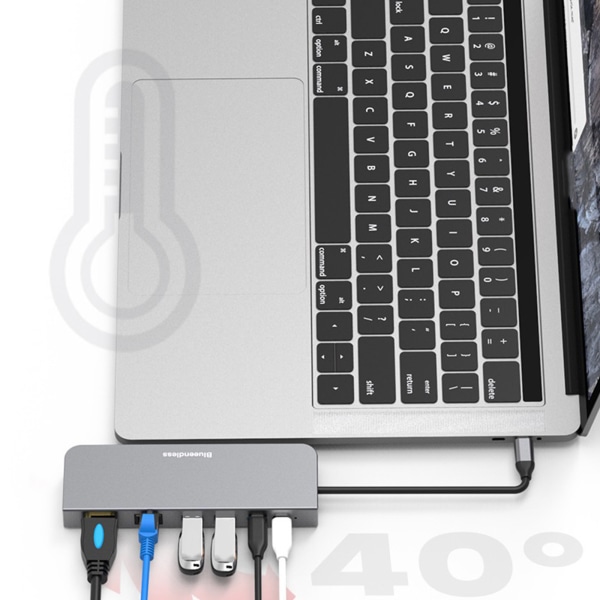 Blueendless USB 3.1 10 Gb HUB Type-C Adapter Dockningsstation HDMI2.0-kompatibel Gigabit Lan PD 100W för MacBooks bärbar dator 7 in one