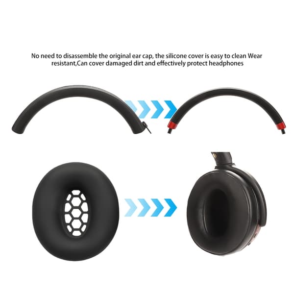 1 Par myke svamp-erstatningsøreputer for HD450BT Bluetooth-kompatible Black