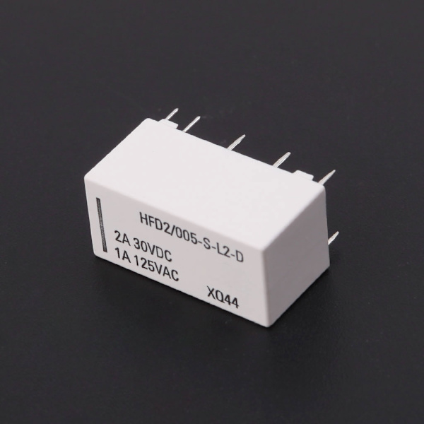 5V spole Bistabilt låsrelä DPDT 2A 30VDC 1A 125VAC HFD2/005-S-L2-D Verkligen