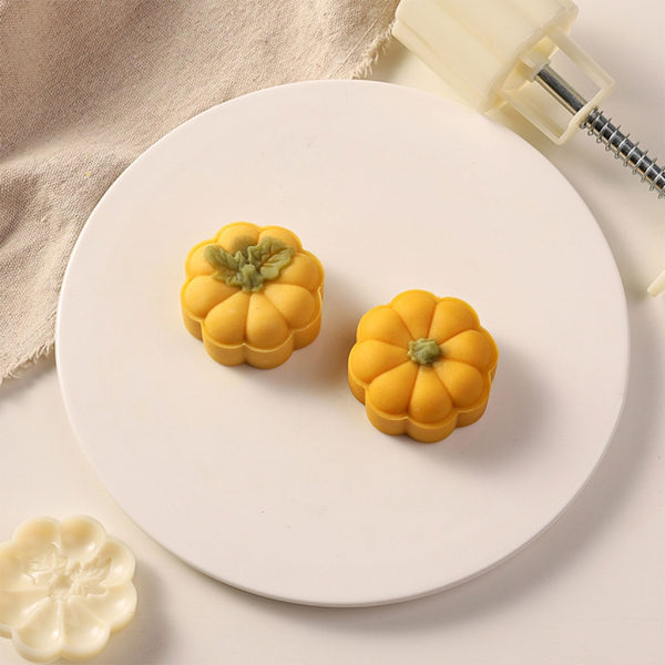 Söta pumpor Form Moon Cake Form Midhöstfestivalen Mooncake Makers Cookie Stämplar Handtryck Mooncake Baking Tool