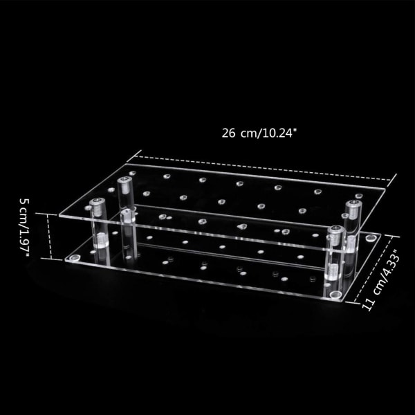 Tårtställ i klar akryl Elegant 21-håls klar fyrkantig klubbahållare för bröllopsfest Julgodisställ 2 brackets