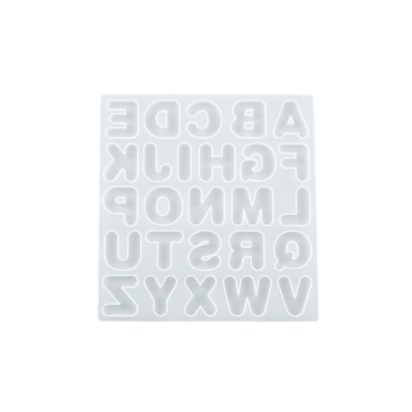 Glänsande engelska alfabetsörhängen Silikon Form DIY Nyckelring Hängsmycke för Bagageetiketter Väska Tillbehör S