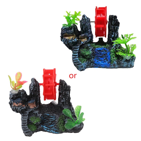Akvarium Ornament Klippe Bjerg Sten Hule Fisketanke Dekorationer Lille Terræn Landskab Udsmykning til Reptiler Habitat