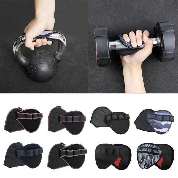 Powerlifting Workout Handske Gym Workout Handske Lyftgrepp Pull Up Grips Pads Lyftande svettsäker dyna med 4 fingrar loop Rubber
