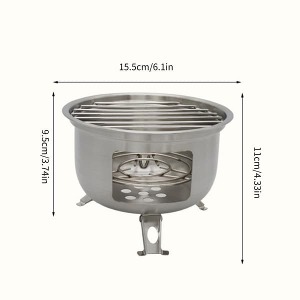 Bärbart Campingkök Rostfritt Stål Grill Backpacking Vedeldad Kamin