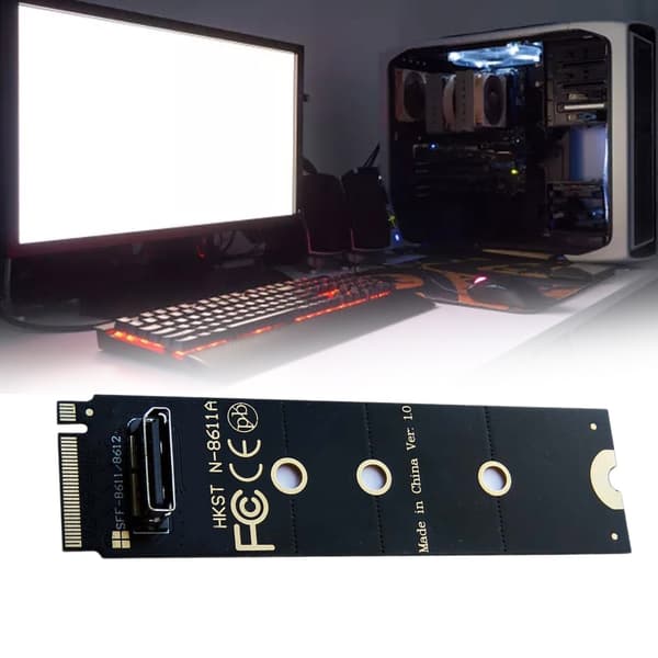 M.2 NVMe SSD - Slim SFF-8612 SFF-8611 -sovitinkortti, tukee SFF-8611 4i