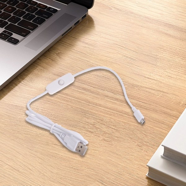 Micro USB Power Laddningskabel med Switch USB2.0 till MicroUSB Converter för RaspberryPi USB till mikro USB -kabel White 3m