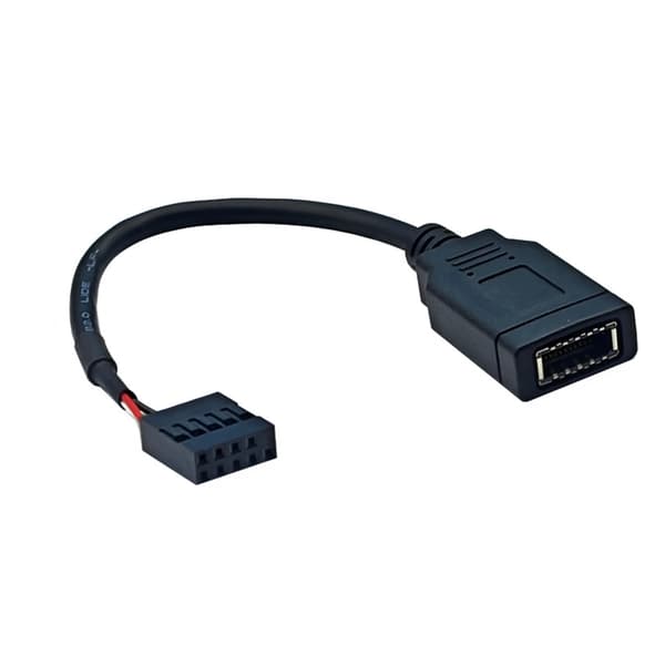 9-stifts till Typ E Moderkort Header-kabel med främre Typ C-portstöd
