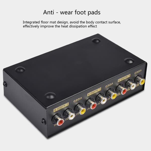 2 Port AV RCA Switch 2 ind 1 ud Komposit Video L/R Switch Selector Boks til DVD Afspiller SNES N64 til Gam