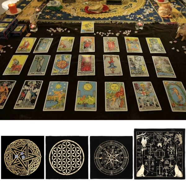 60x60cm Tarotkort Bordsduk Flanell Geometrisk Figur Spådomsaltare Duk Brädspel Oracles Card Pad Runes Support 21