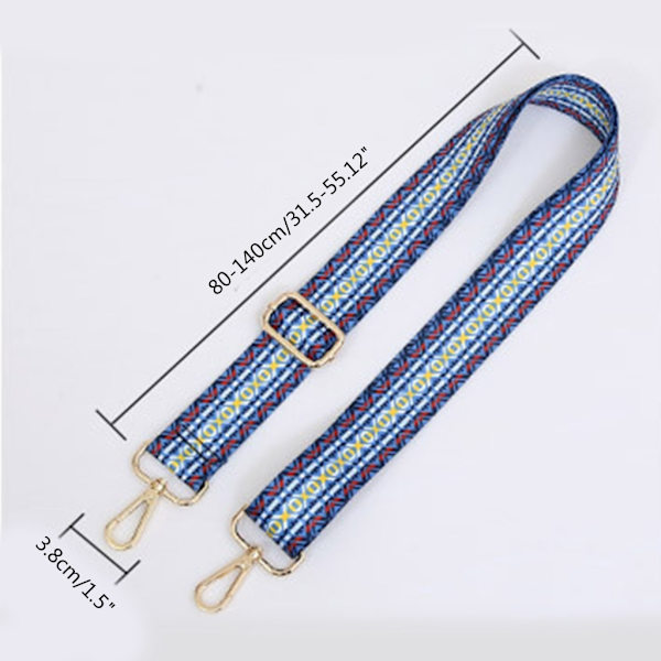 55-tums handväska Axelremsbyte polyesterrem för DIY Lady Purse Crossbody Bag Justerbar rem med spänne Blue 28