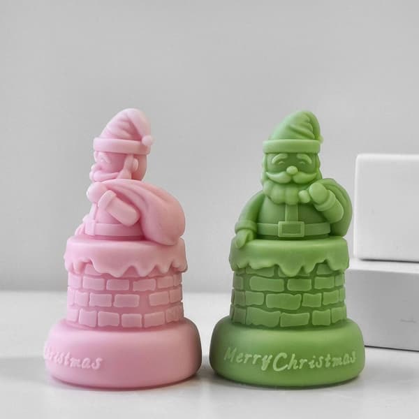 Julete Santa-duftlys Silikonform for hjemmefestdekorasjoner