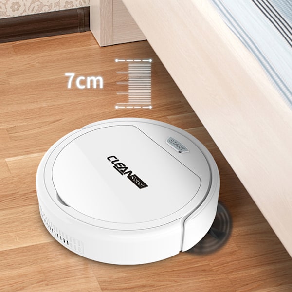 3-i-1 Slim Robotdammsugare Supertyst Stark Sugkraft USB Uppladdningsbar White B