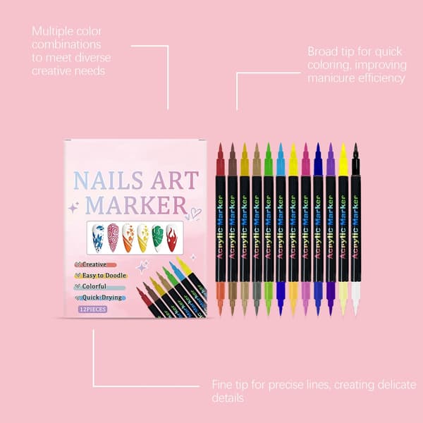 1Box Creative DIY Nail Art Tool Nail Point Graffiti Dotting Pen Simple Applicat