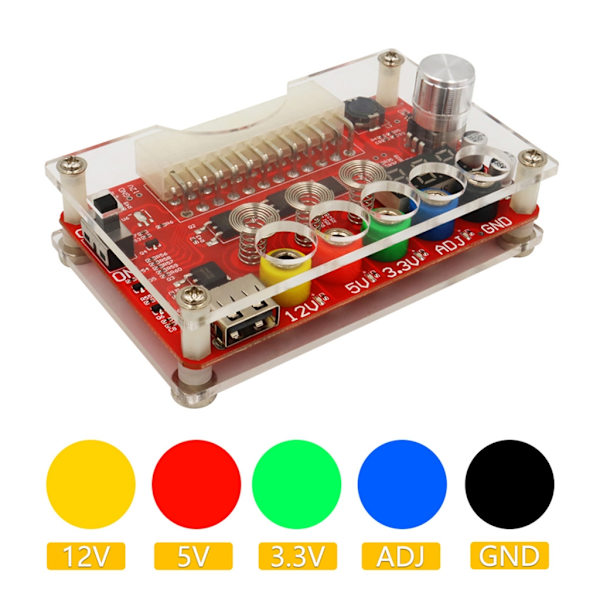 ATX Power Supply Breakout Board för elektronisk komponent justerbar spänningsknopp