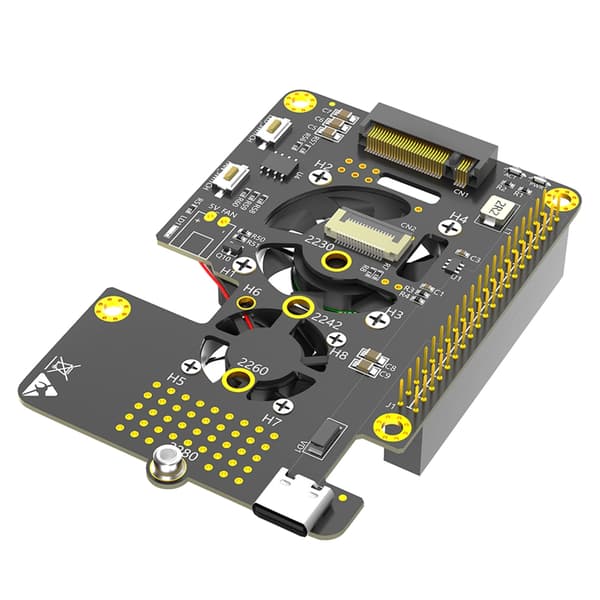 3 i 1 Combo M.2 NVMe SSD til PCIe Adaptere med Kølere Blæser til 5