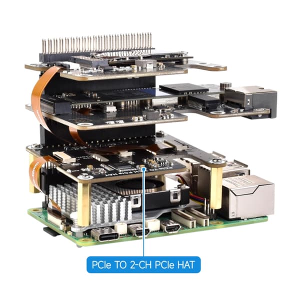 Dobbel PCIe FFC Utvidelseskort Dataoverføring HAT Adapter Stabelbar