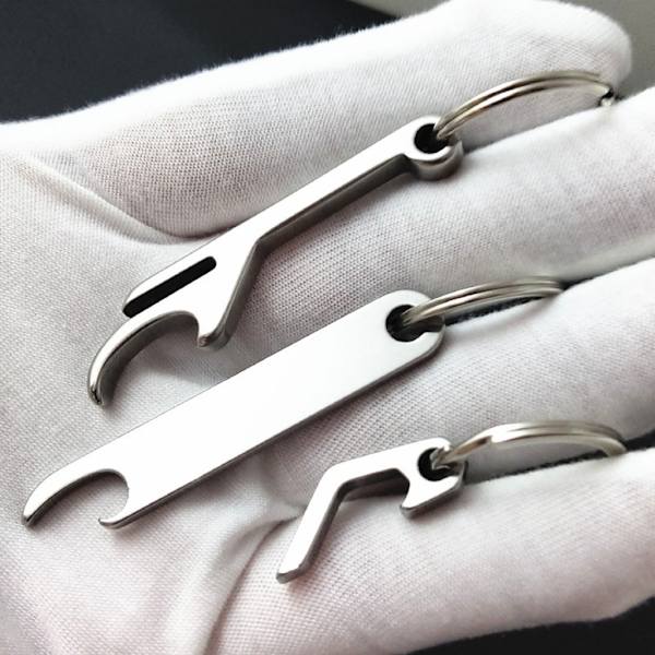 Rostfri Öl Flasköppnare Nyckelring Mini Flasköppnare Rolig Pocket Keyring Pocket Beer Flasköppnare Söta hängen 3