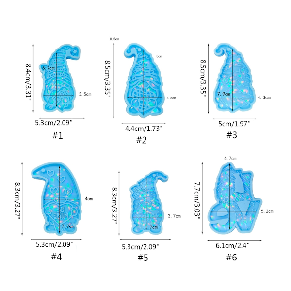 Holografiska hartsformar Jultomte silikonformar Hartshängeformar 1