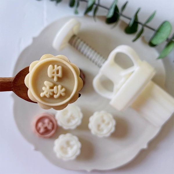 25g plast Mooncake stämpel Söt kanin form Mooncake form DIY handpressformar