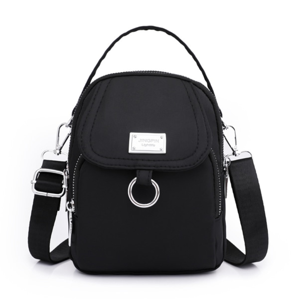 Liten axelväska för kvinnor Enkel Crossbody-väska Söt väska 3-lagers mini handväska kvinnlig Messenger Bag Ins Telefonväska Black