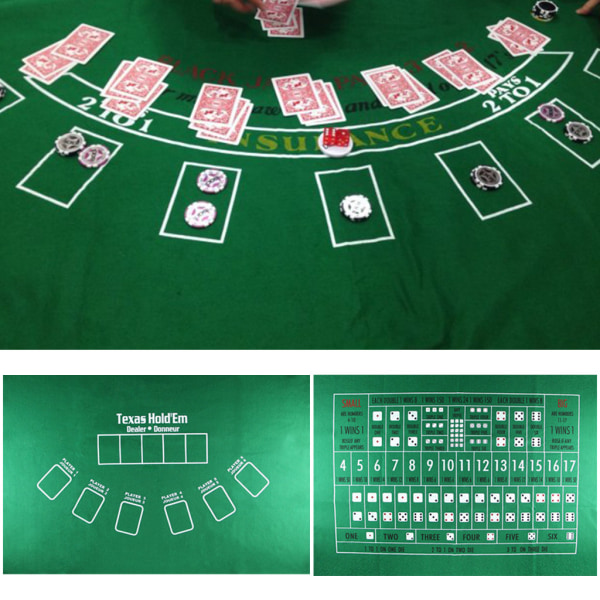 TX Hold'em bordsduk Flanell 21 poäng tärningsbordsmatta Casino Familj Party Pokerspel Underhållning Leksaker