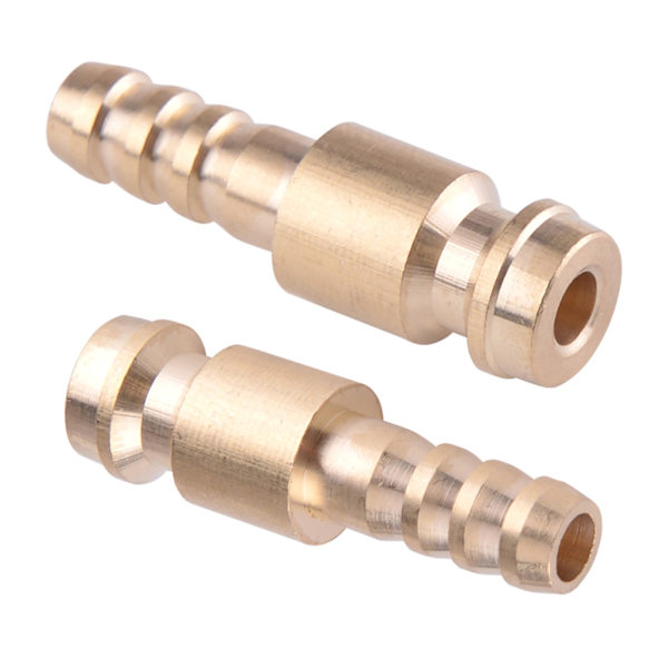 2 stk. 6 mm Gull Dia. Gass- og vann-hannadapter Hurtigkobling Erstatning Passer for TIG sveisepistolinntak