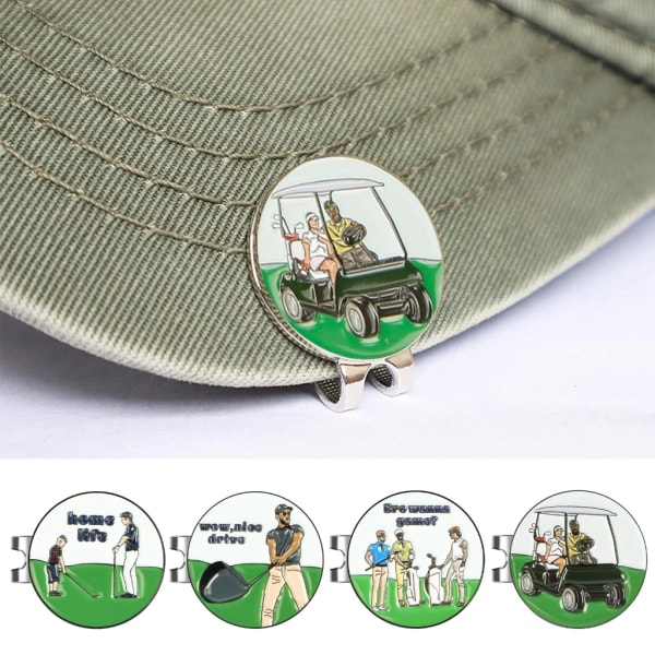 Golfbollsmarkörer med hattklämmor värdeuppsättningar för män Kvinnor golfare, avtagbar fästes enkelt på cap Premium-presenter 4
